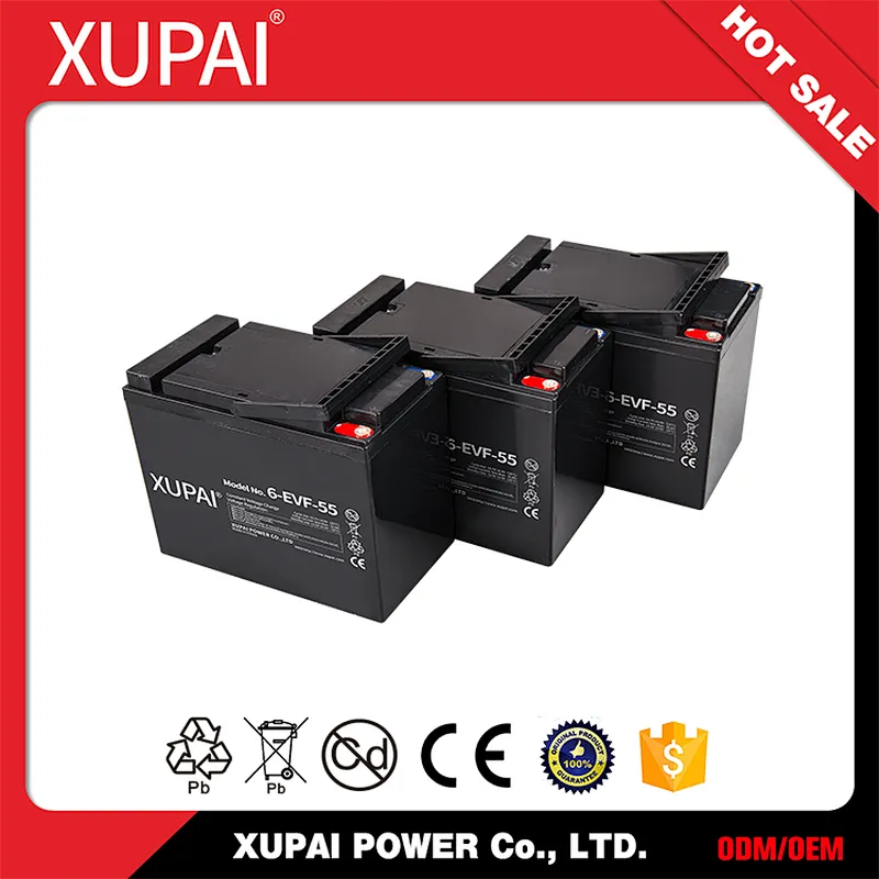 6-EVF-55 Deep Cycle Electric Car Battery Pack 48V 24V 12V 55AH