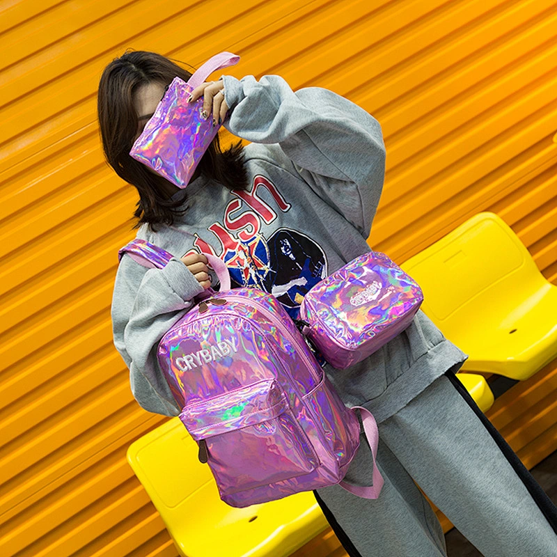 Wholesale Design Dora Pink Color Polyester Student Girls School Bag With Small Tote Bag