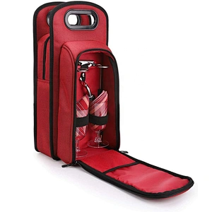 Insulated Wine Bag Wine Carrying Tote, Extra Protection, Convenient, Durable Wine Bottle Carrier Great Gift for Wine Lover