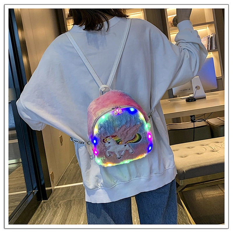 Fashional Cute Plush Mini 3D School Bag Soft Gifts with lamp School Bag 12 inch Sweet Kids Girls School Bag