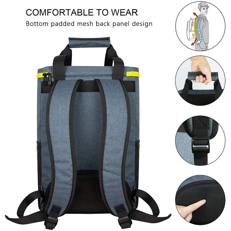 Large Leak-proof Soft Cooler Can Wine Beer Food Carry Delivery Picnic Thermal Lunch Bag Bottle Opener Insulated Backpack Cooler