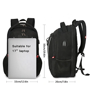 Manufacturers direct wholesale customization  men USB charging backpack multi-function 17.3 inch laptop backpack