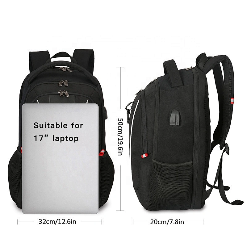 Manufacturers direct wholesale customization  men USB charging backpack multi-function 17.3 inch laptop backpack