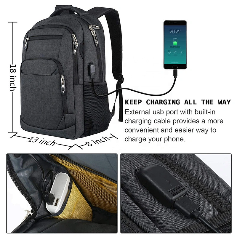 Custom logo Anti-theft USB charging men briefcase school bags bagpack notebook bags business laptop bag Smart laptop backpack