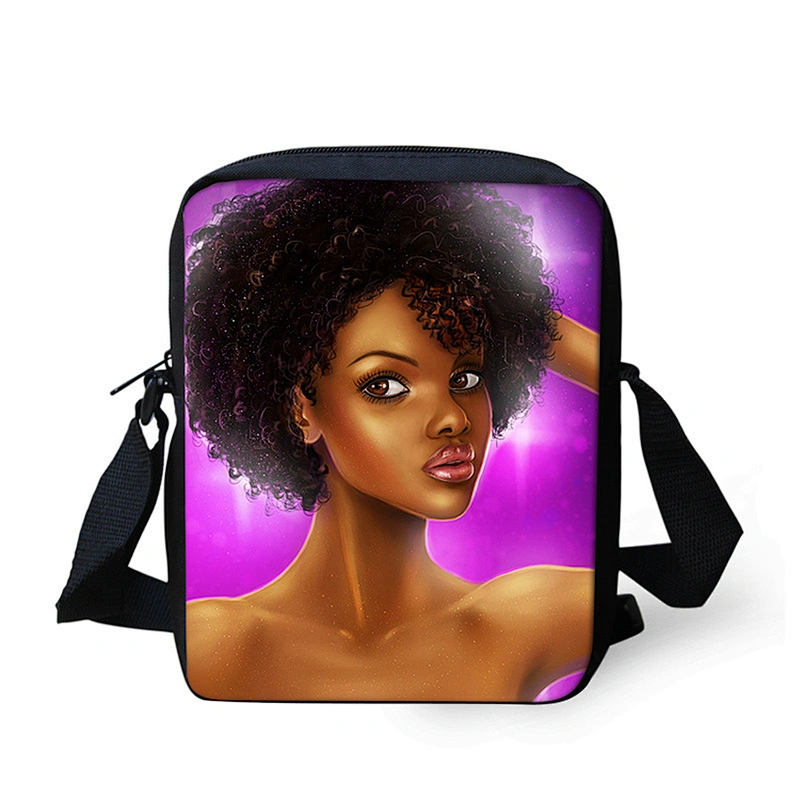 Manufacturers direct wholesale African girls pattern children slant cross bag one-shoulder small backpack