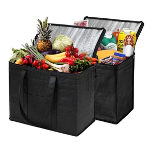 Extra Large Heavy Duty Custom logo Reusable Tote food delivery bag Grocery thermal Shopping Bag Insulated Cooler Bag