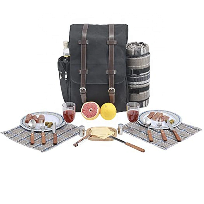 Picnic Backpack For 4 Person Set Pack With Insulated Waterproof Pouch factory detachable thermal insulation cooler bag