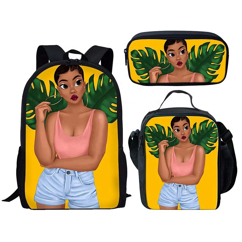 New custom backpack meal bag pencil bag 3 in one set factory direct supply  children's schoolbag