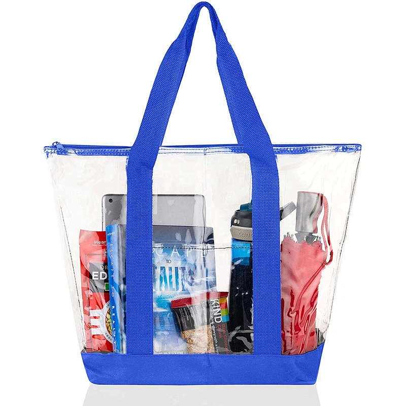Large Clear Vinyl Tote Bags Beach Gym Shoulder Handbag Custom design PVC transparent handbag clear PVC duffel travel bag