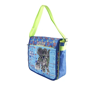 Polyester Custom boys OEM Customized Logo robot Pattern fashion handbags  messenger travel Shoulder Bag for boys men