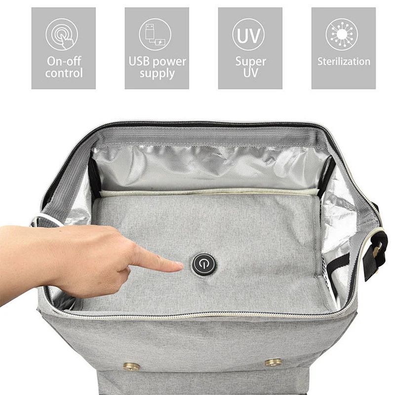 UV Lights Sterilizer Portable ozone Disinfection baby diaper backpack sterilizer mommy baby diaper bag for baby bottle underwear