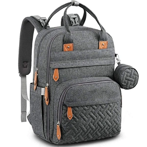 Amazon Hot selling Large Multifunction Unisex Baby bags Travel Back Pack Backpack Diaper Bags with Changing pad for Mom & Dad