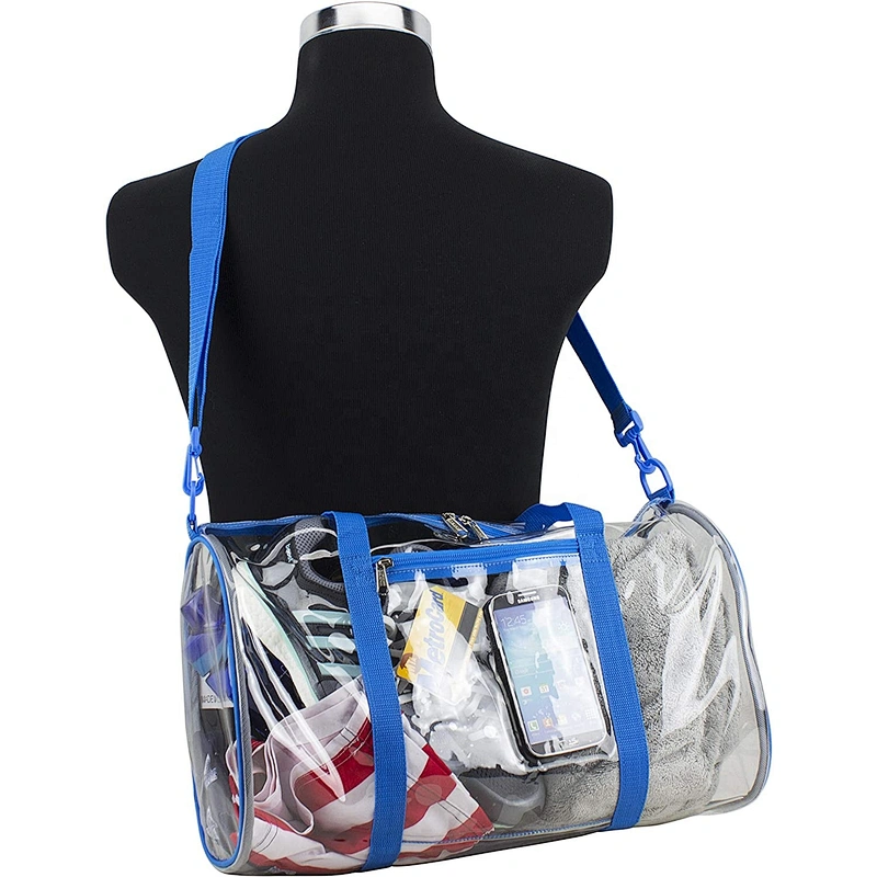 Customized Transparent PVC Duffel Beach Bag Handbag Women with Logo Factory Price for Clear PVC Pink Black Tote Duffel Bag