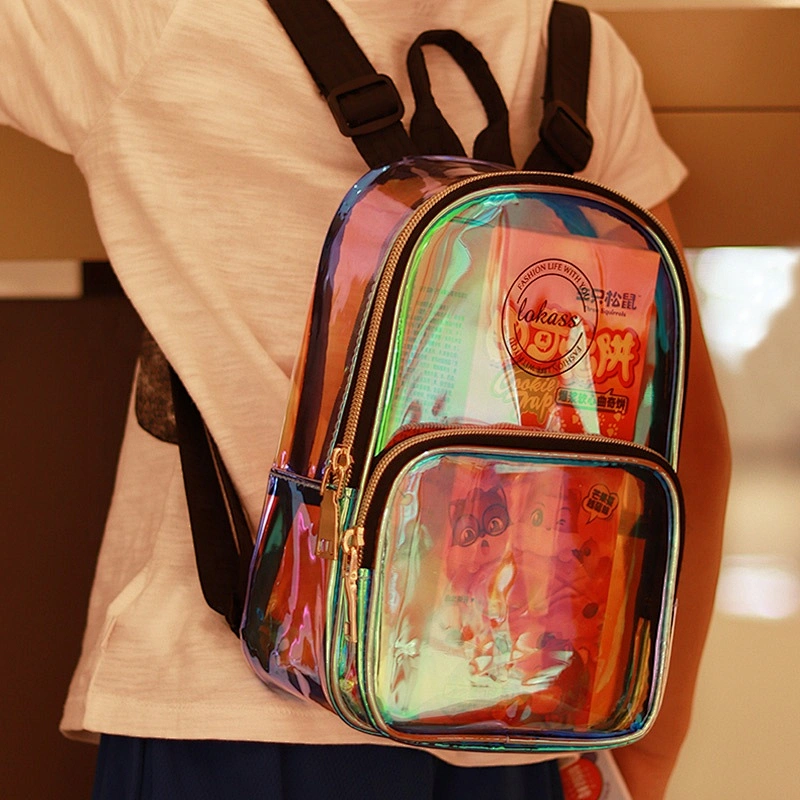 Fashion Waterproof Mini Backpack Laser Holographic PVC bag TPU Transparent Backpack For Girl