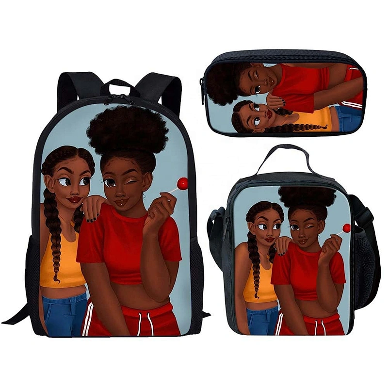 New custom backpack meal bag pencil bag 3 in one set factory direct supply  children's schoolbag