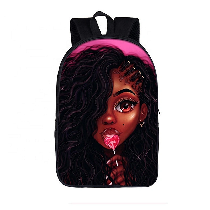 Factory backpack women Africa Beauty Princess Girls Children School Bags Brown Book Bag