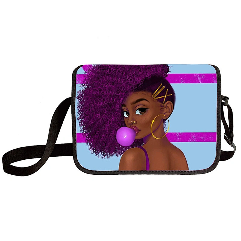 Black girls one-shoulder bag middle and primary school students crossbody bag  can be carried by hand