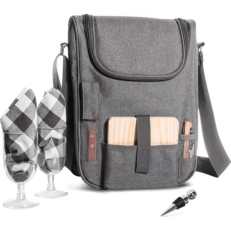 Wine Bottle Carrier Bag Tote Insulated Food Cooler bag picnic BOX wine cooler bag