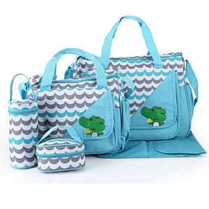 NEWEST 5pcs/set mummy travel high quality tote baby shoulder diaper bags durable nappy bag mummy mother baby bag