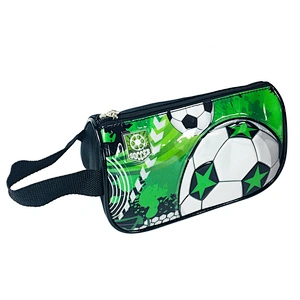 Soccer pvc emboss smiggle pen bag custom printed Fashion large capacity pencil bag School pencil case for boys and girls