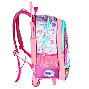 Waterproof Wheeled Rolling Detachable Trolley School Backpack