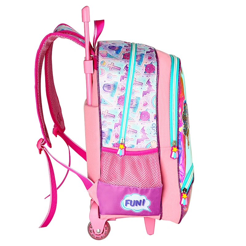 Waterproof Wheeled Rolling Detachable Trolley School Backpack