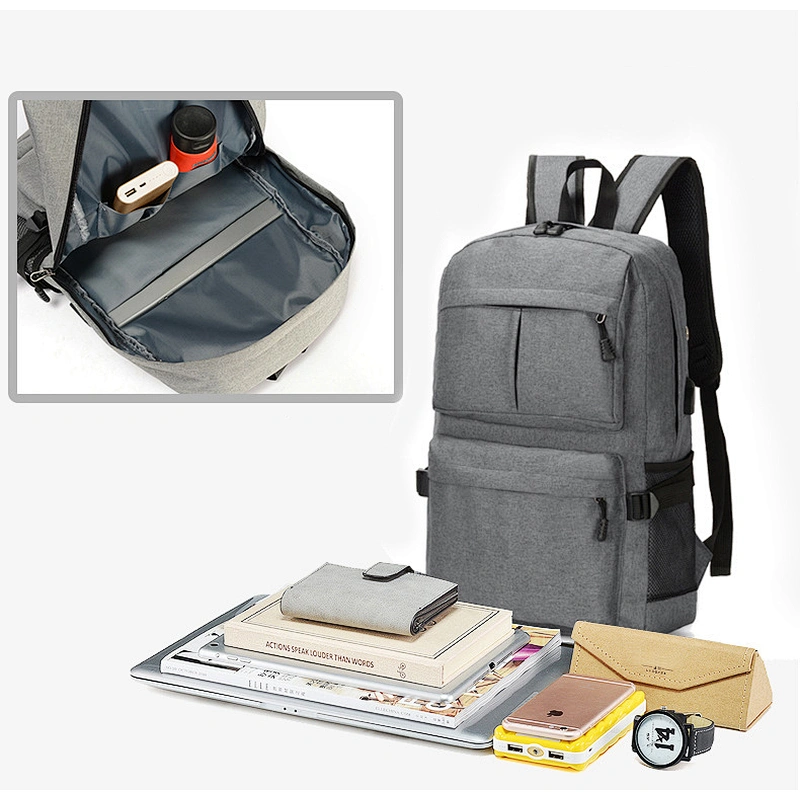 LOW MOQ Factory directly supply Polyester Custom Branded Fashion Adults Work Travel Unisex Fashionable USB Charging Backpack