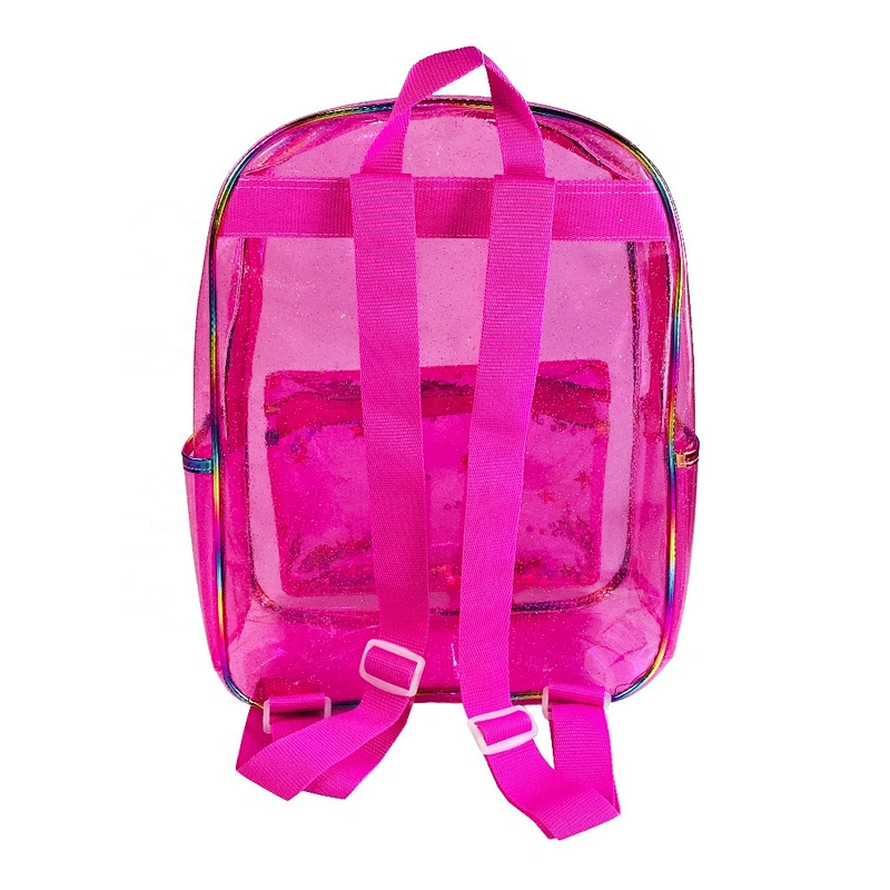 Custom wholesale Clear plastic backpack children transparent PVC School bags for girls