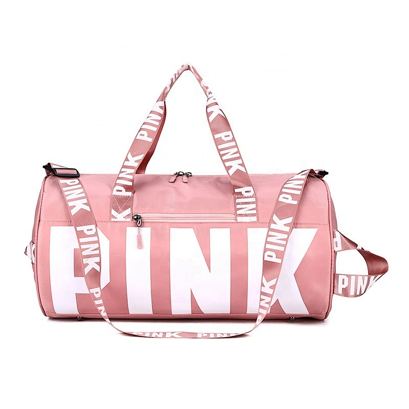 Large Capacity Women's Sport Travel Bag Shoulder HandBags Fashion Travel Pink Letter Tote Trip Shoes Travel Duffel Bag