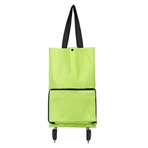 Eco-Friendly Reusable Shopping Trolley Bag Collapsible Wheeled Shopping Trolley foldable Tote bag customized Easy portable