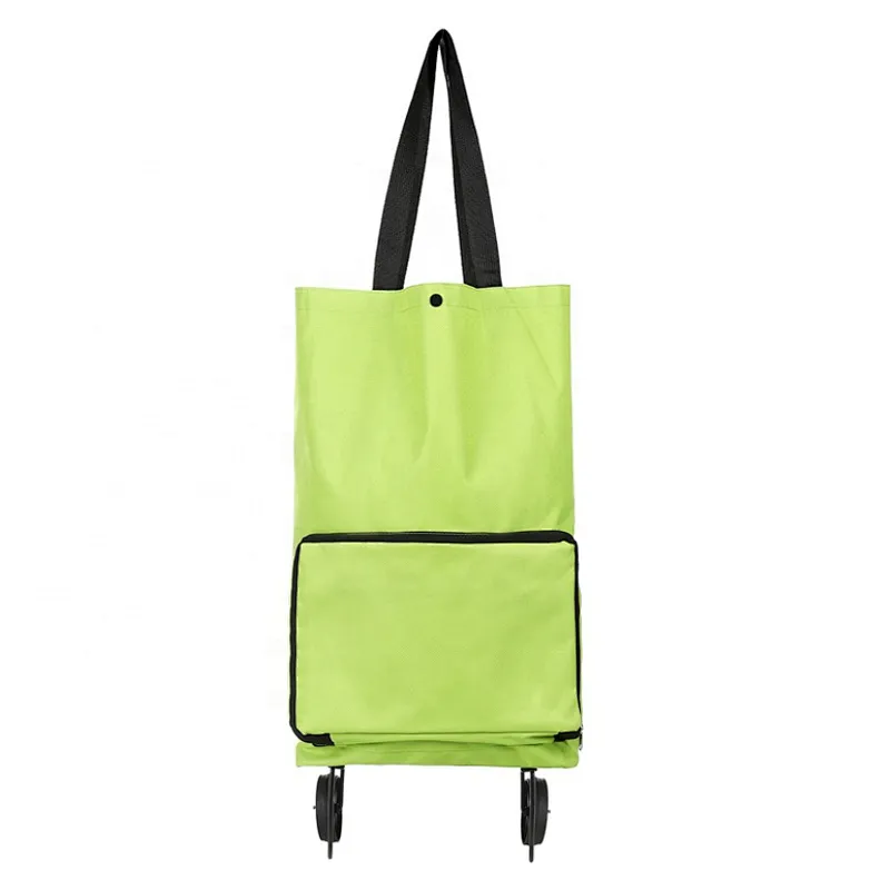 Eco-Friendly Reusable Shopping Trolley Bag Collapsible Wheeled Shopping Trolley foldable Tote bag customized Easy portable