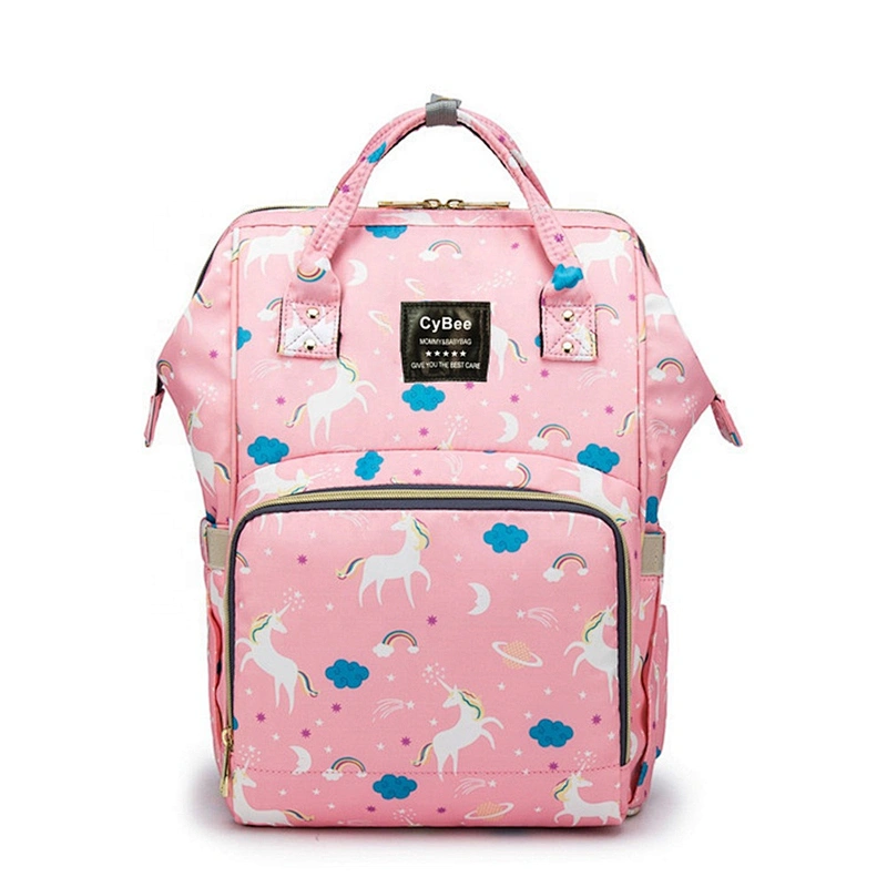 New Fashion Multi-Function Flamingo Print Waterproof Diaper Bag Backpack Large Capacity Mum Traveling Bags