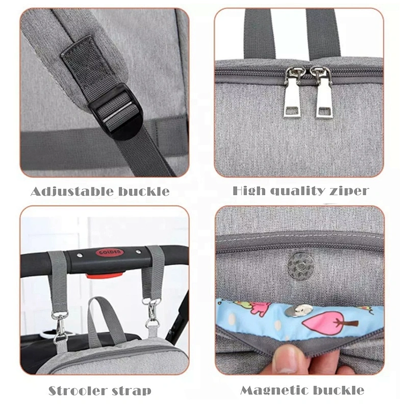 Fashion Mummy Maternity Bag Multi-function Diaper Bag Backpack Nappy Baby Bag with Stroller Straps for Baby Care