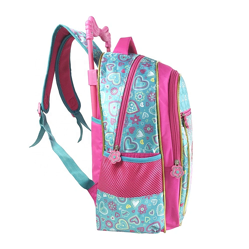 Latest design Backpack Rolling bag children shop school bag trolley bags for kids girls travel  waterproof With Wheels