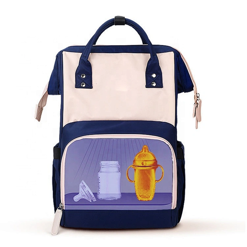 Unique Multi Function Diaper Bag Custom Logo Led Uv Sanitizing Diaper Bag Backpack Disinfection Mommy Diaper Bags For Bottle