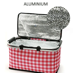Collapsible outdoor with lunch or pizza durable Ice Cooler Insulated Aluminium Cooler Bag