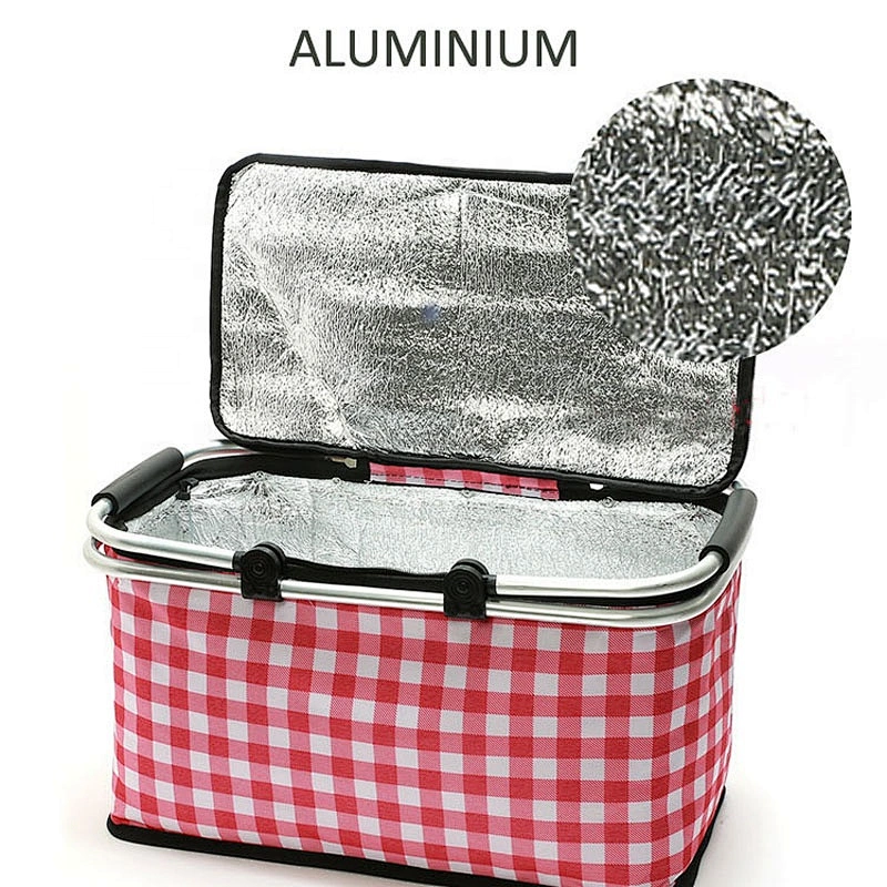 Collapsible outdoor with lunch or pizza durable Ice Cooler Insulated Aluminium Cooler Bag