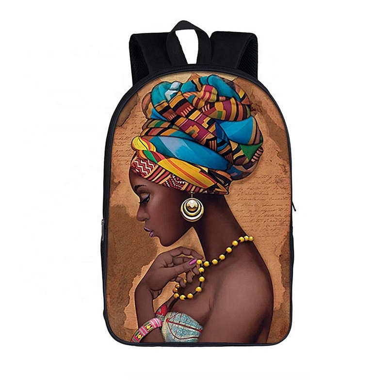 Factory backpack women Africa Beauty Princess Girls Children School Bags Brown Book Bag