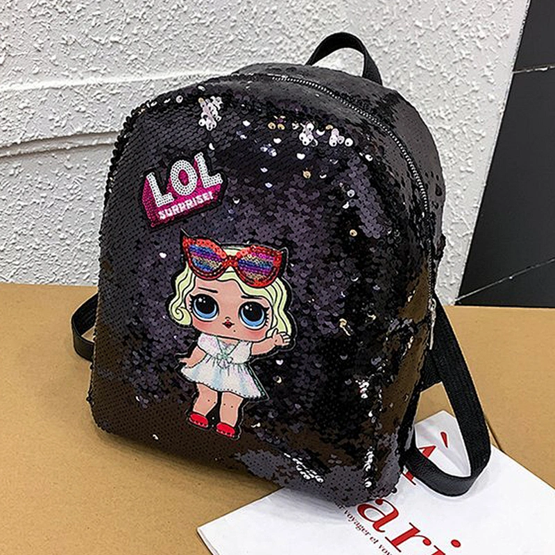 Cartoon design cute style mini sequin  bling girl school backpack women  backpack