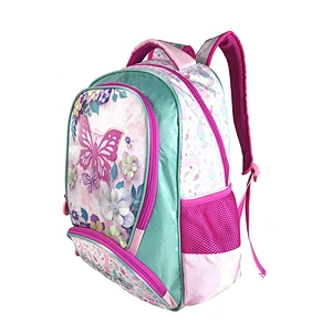 New fashion cartoon butterfly pink flower girl children cheap cute kids smiggle student school bag bags for girls