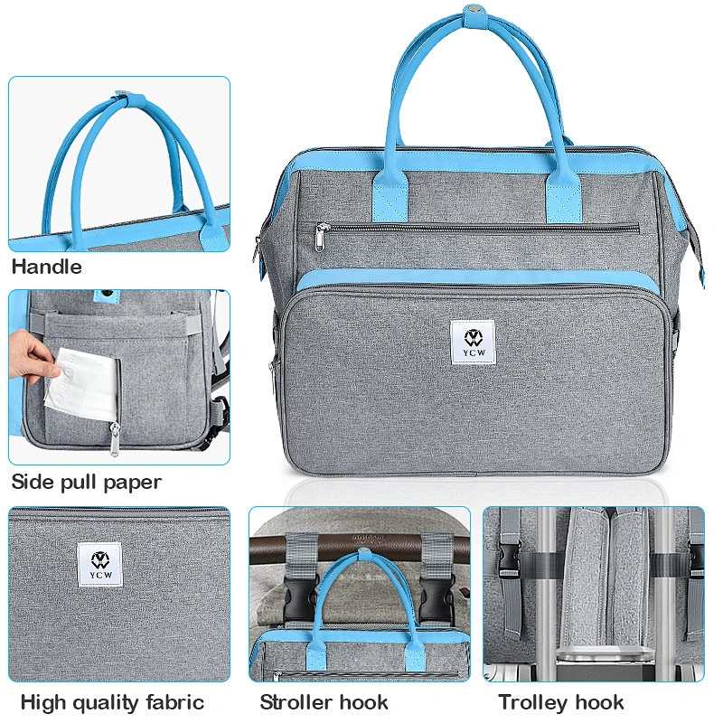 Multifunctional mummy bag folding bed diaper bag Portable outdoor changing set baby bags for mother mummy baby travel bed