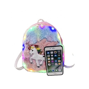 Fashional Cute Plush Mini 3D School Bag Soft Gifts with lamp School Bag 12 inch Sweet Kids Girls School Bag