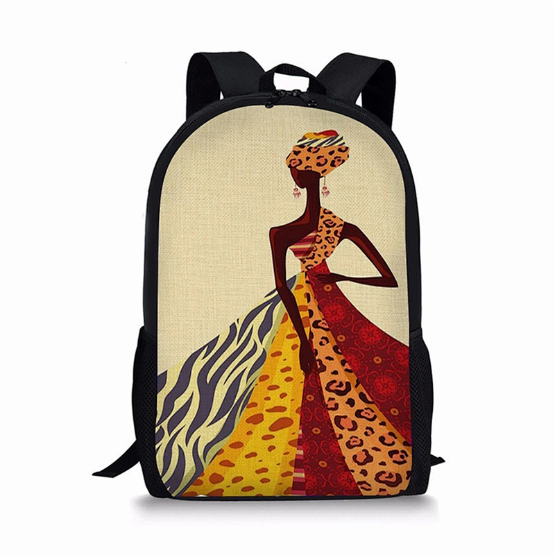 Customized African Girl backpack, new printed backpack for school students in the back-to-school season