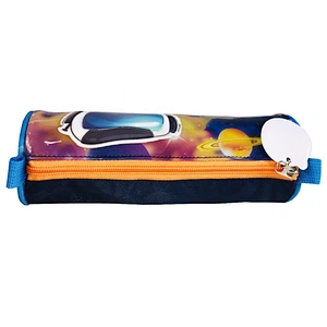 Cheap Promotional gift Custom Holographic Stationery Space Cylindrical Kids Pencil Case Pencil Bag