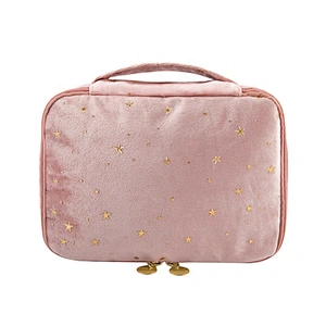 Custom Logo Women Hand Lady Luxury Fake Fur Makeup Clutth Bags Customized Chrisma Promotional Gift Bags Pink Cosmetic Bags