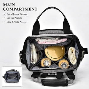Fashion Mummy Maternity Bag Multi-function Diaper Bag Backpack Nappy Baby Bag with Stroller Straps for Baby Care