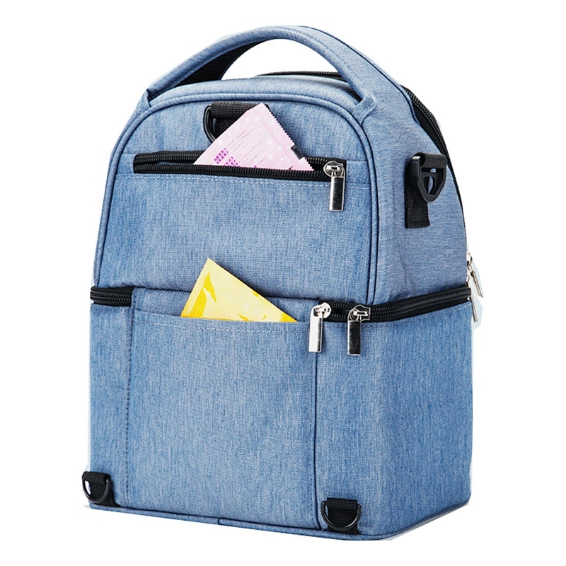 Double Layers Breast Milk Bottles maternity mummy Pumping Bag Breast milk Pump Bag Tote with Cooler Compartment