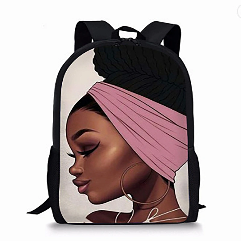 Customized African Girl backpack, new printed backpack for school students in the back-to-school season