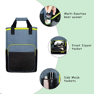 Large Leak-proof Soft Cooler Can Wine Beer Food Carry Delivery Picnic Thermal Lunch Bag Bottle Opener Insulated Backpack Cooler