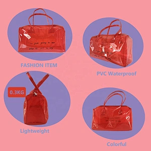 2020 new Customize Transparent Holographic TPU Duffel Bag with Logo Factory Price for Clear PVC Hologram Pink Duffel Bag